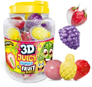 3D Juicy Gummy Fruit Burst