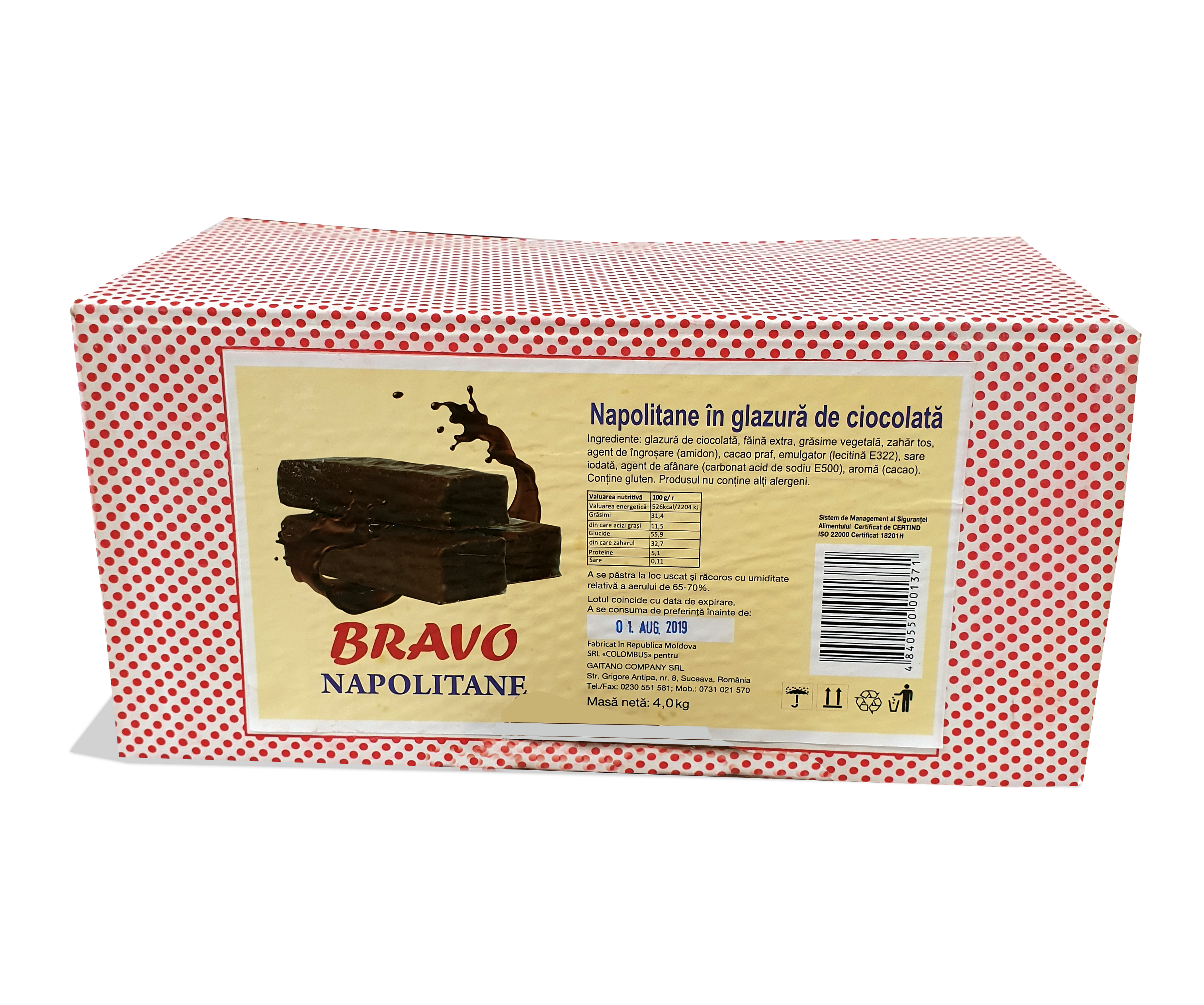 BRAVO Napolitane — cutie de prezentare