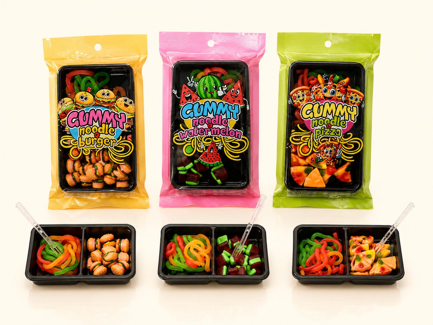 Gummy Noodle — Burger / Watermelon / Pizza
