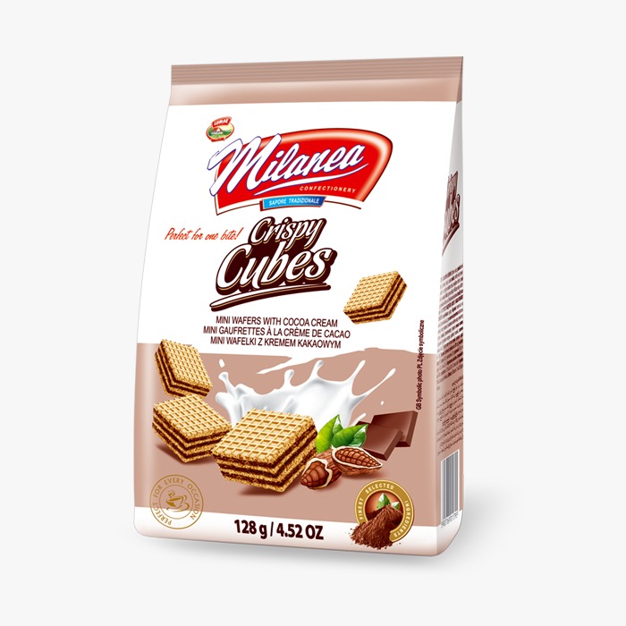 Milanea Crispy Cubes cacao — 128 g