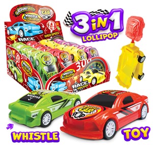 Whistle Car 3 in 1 Lollipop
