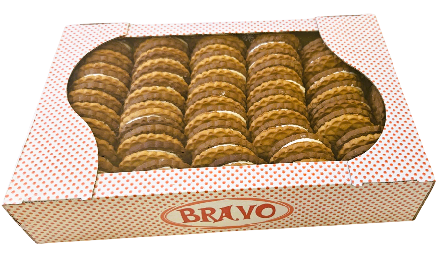 Biscuiți sandwich BRAVO — cutie de prezentare